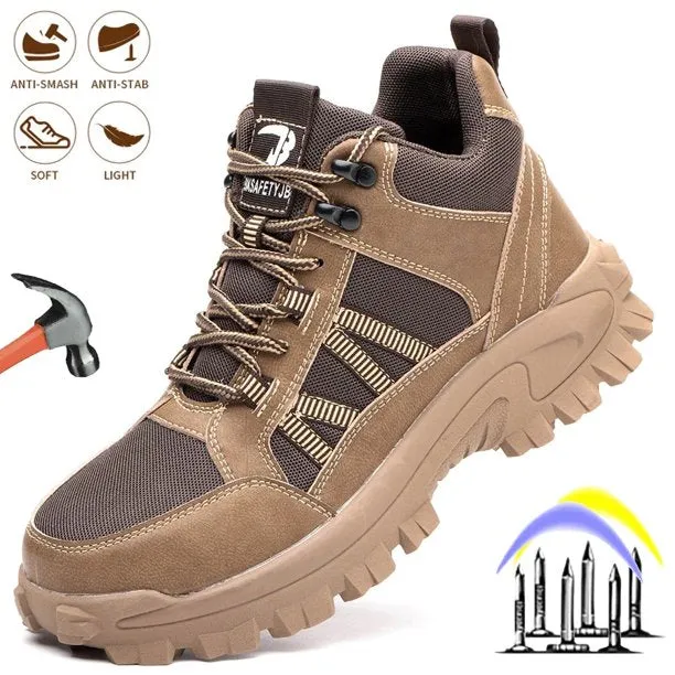Men's Breathable Lightweight Anti-smash Anti-puncture Work Shoes