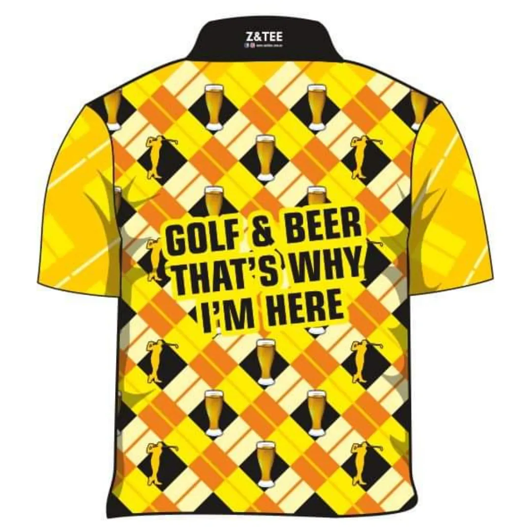 Mens | Golf & Beer Yellow Fishing Shirt ★Pre-Order★