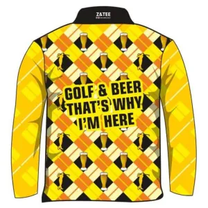 Mens | Golf & Beer Yellow Fishing Shirt ★Pre-Order★