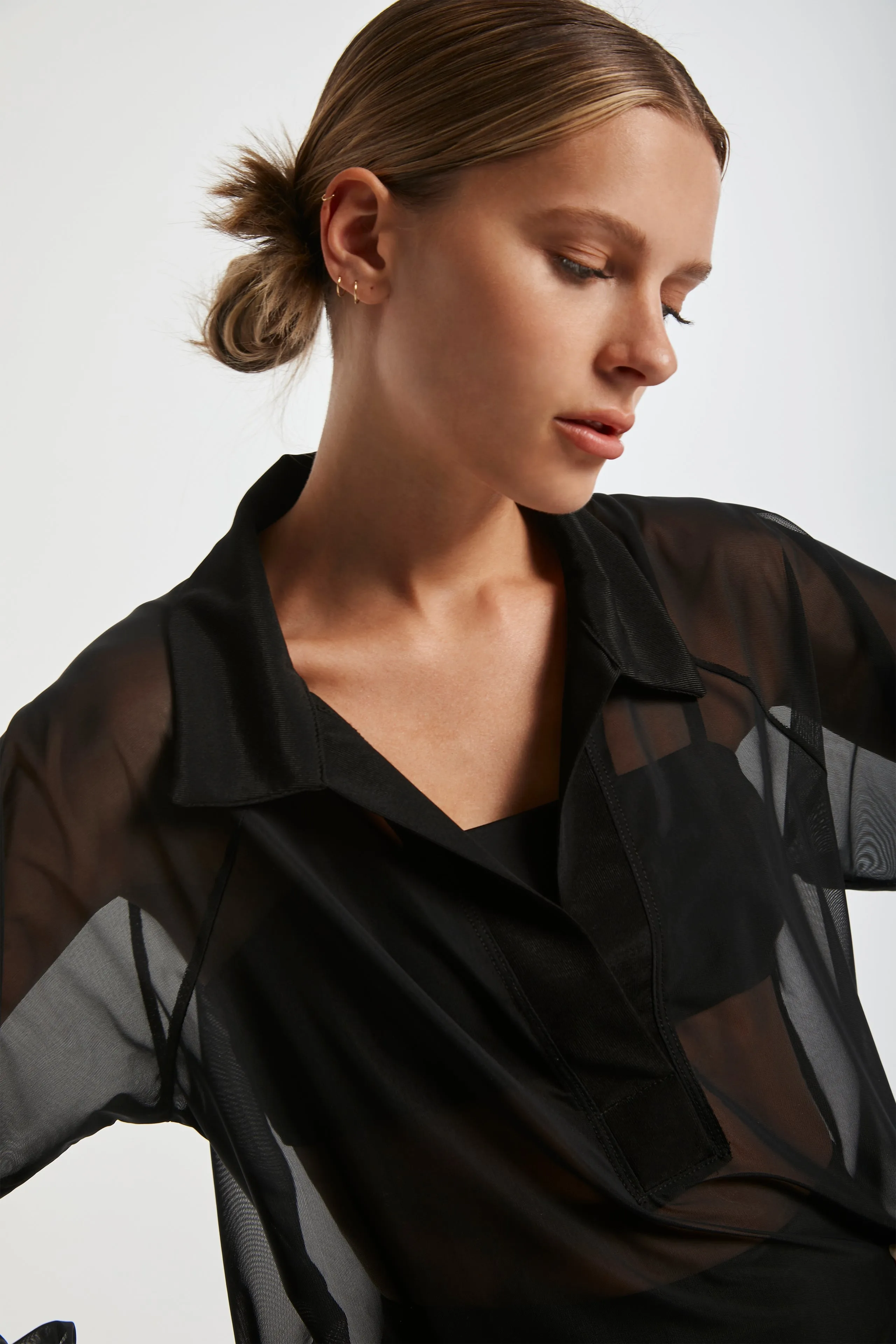 Mesh Polo Pullover