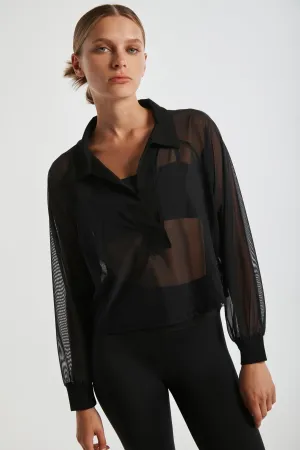 Mesh Polo Pullover