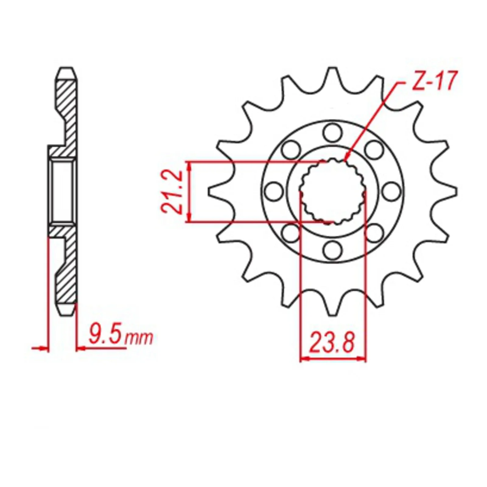 MTX 1441 Hornet Lightweight Steel Front Sprocket #520