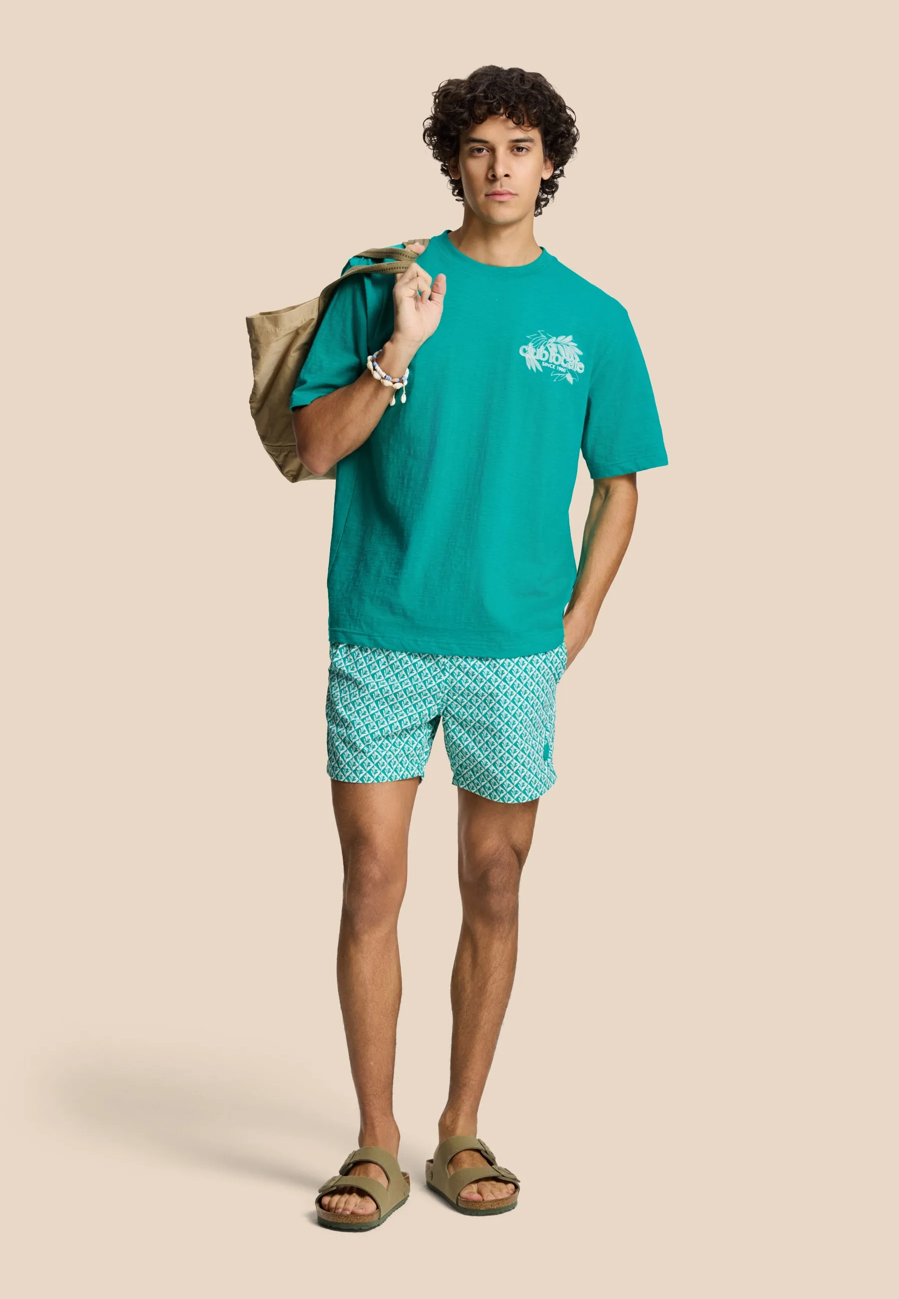 NATE QUICK DRY swim shorts coral revers | blue lagoon