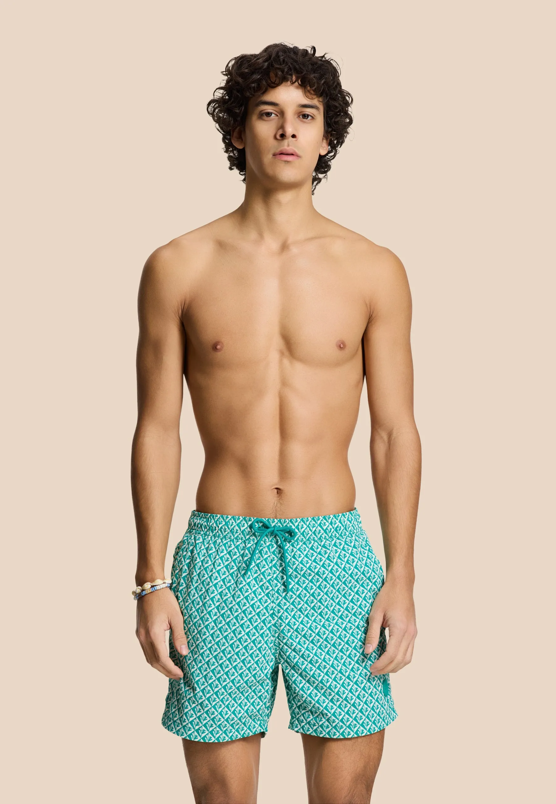 NATE QUICK DRY swim shorts coral revers | blue lagoon
