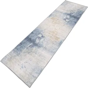 New Bohemian Style Digital Printing Area Rug with Non Slip Grip PVC Backside Anti Skid Area Rug for Kitchen Living Room Bed, Blues Sz 2 Ft X 10 Ft