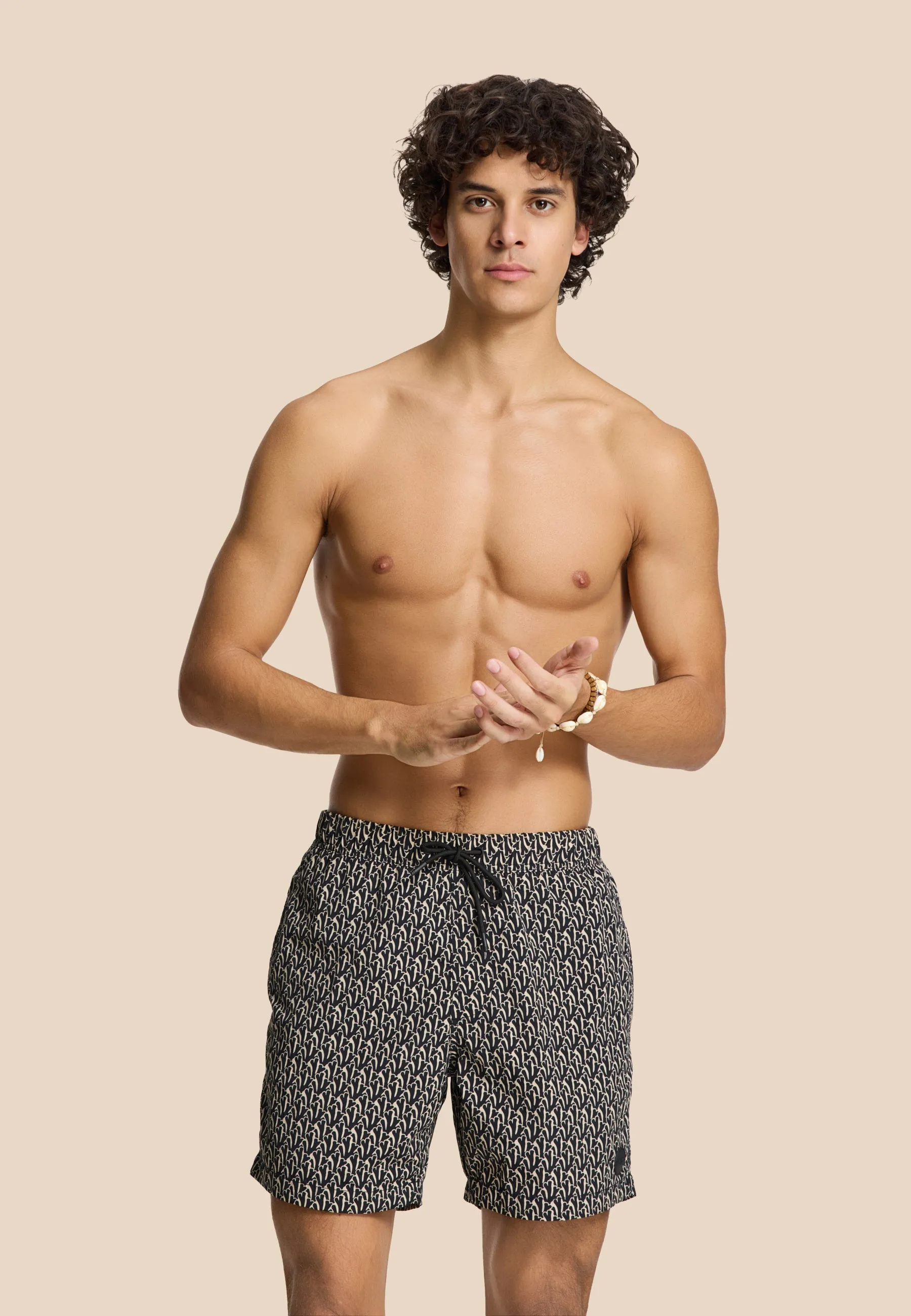 NICK QUICK DRY swim shorts wavy coral | black