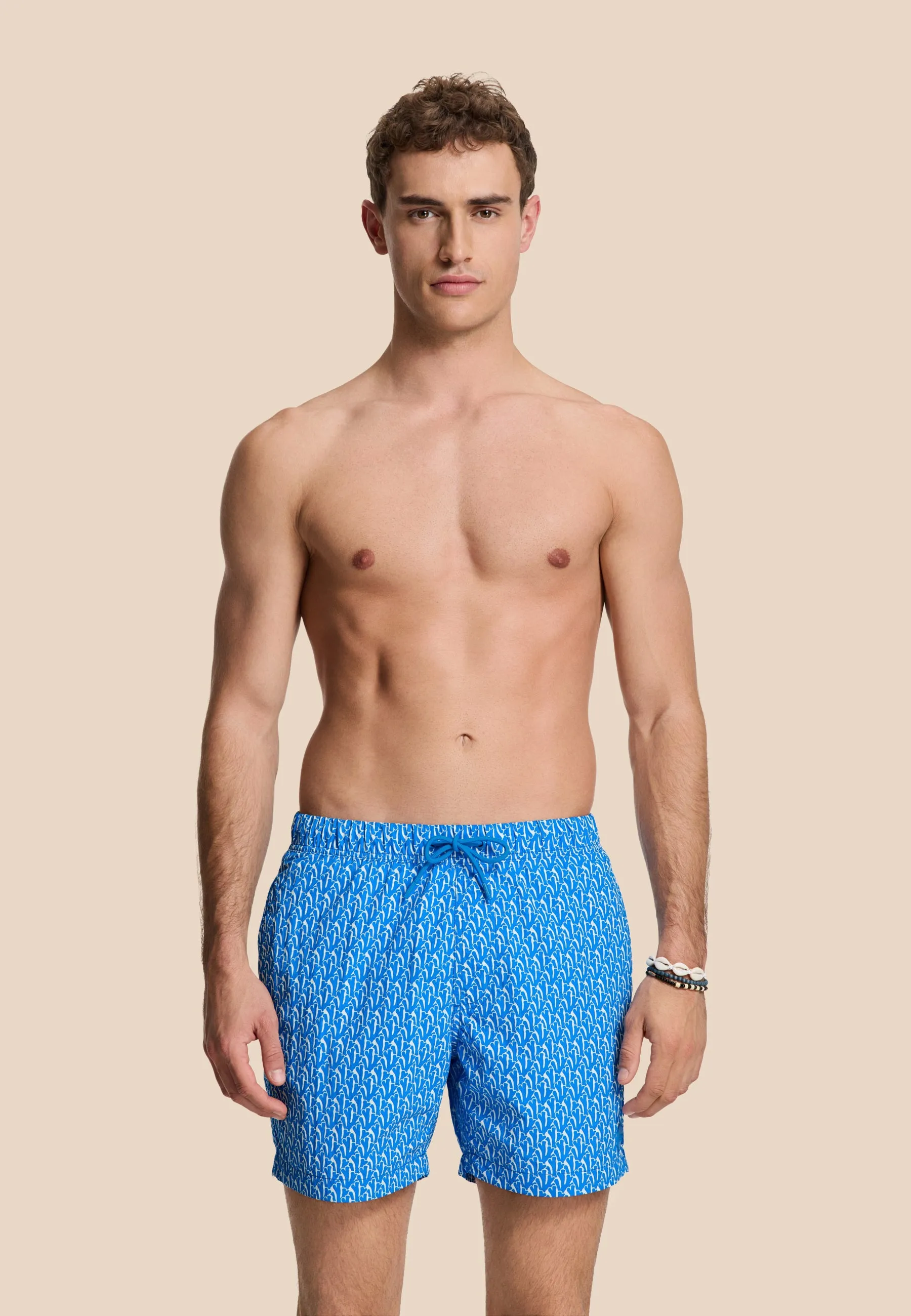 NICK QUICK DRY swim shorts wavy coral | blue azure