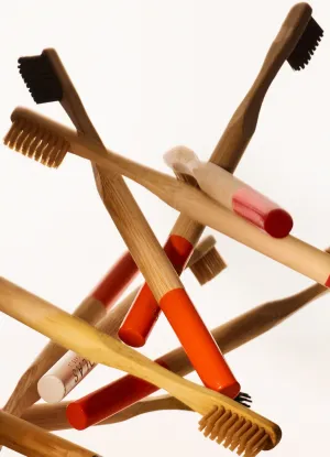 OLAS Toothbrush Natural - Red Handle
