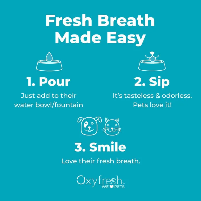 Oxyfresh Premium Pet Dental Water Additive | Easiest Way to Eliminate Dog and Cat Bad Breath