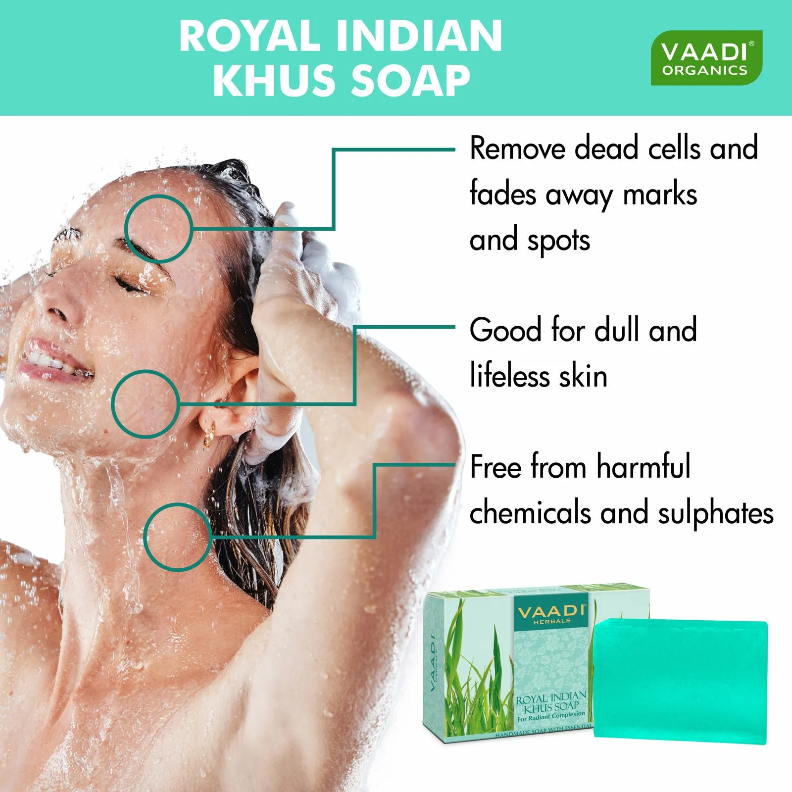 Pack of 3 Royal Indian Khus Soap With Olive & Soyabean Oil (75 gms x 3)