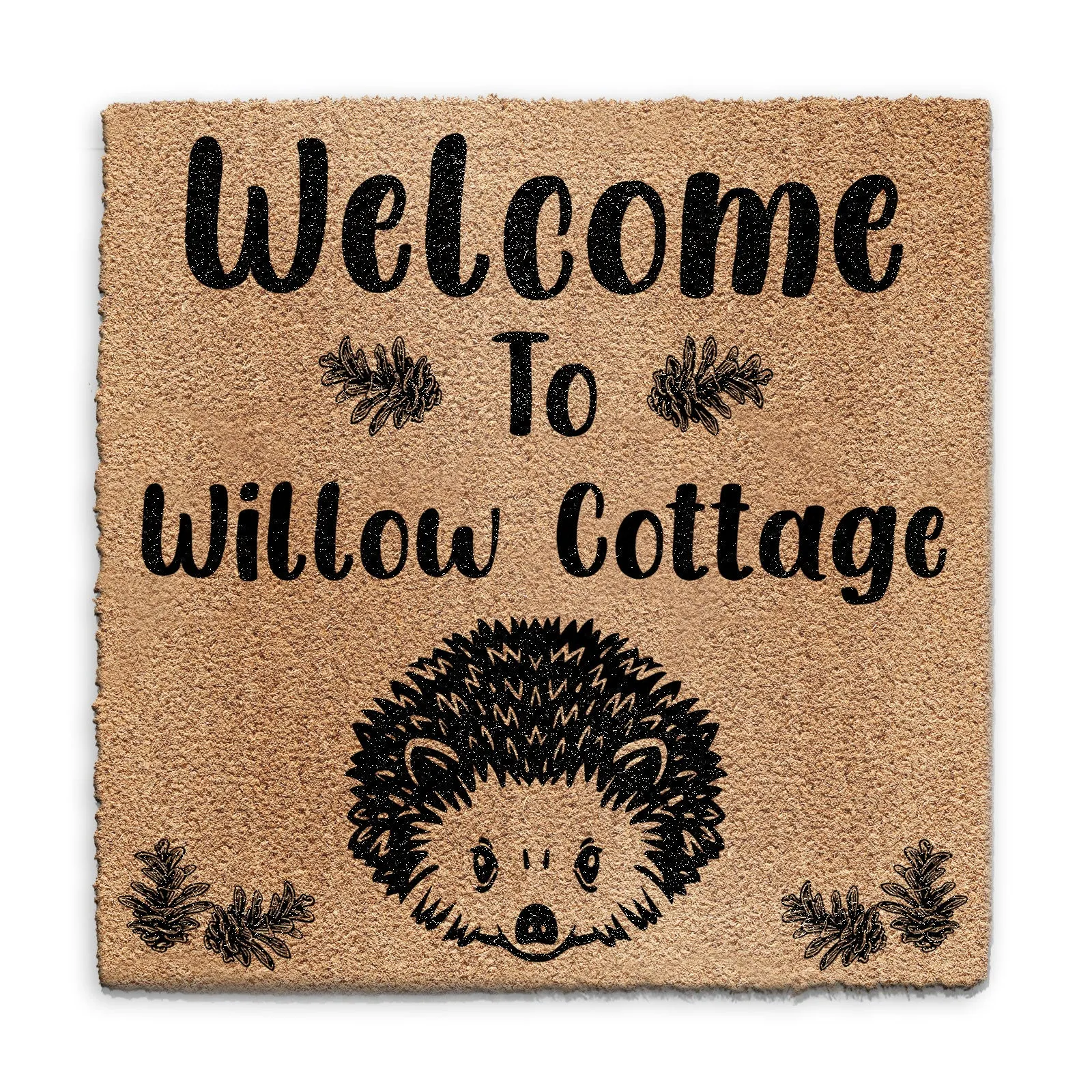 Personalised Doormat - Hedgehog Welcome Name