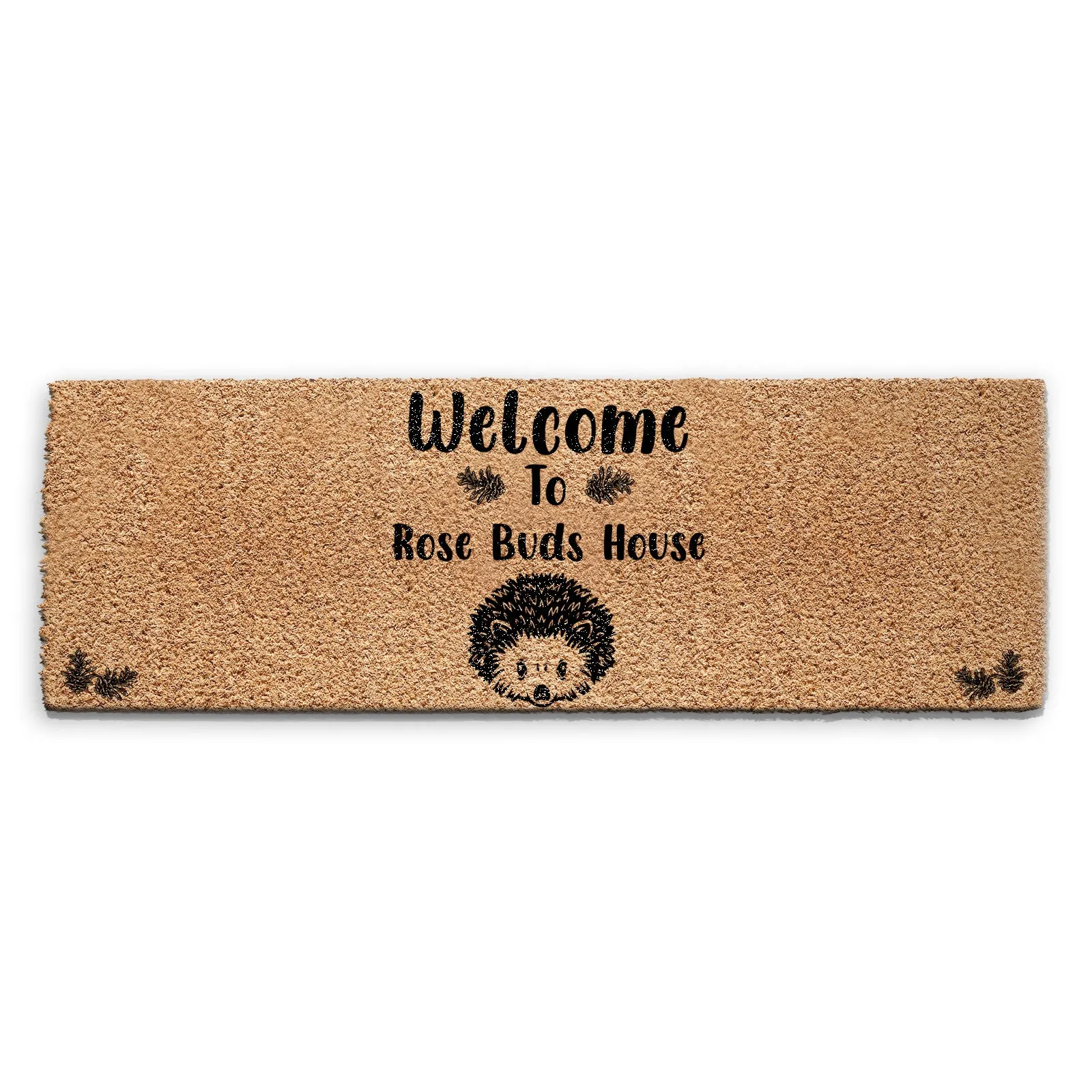 Personalised Doormat - Hedgehog Welcome Name