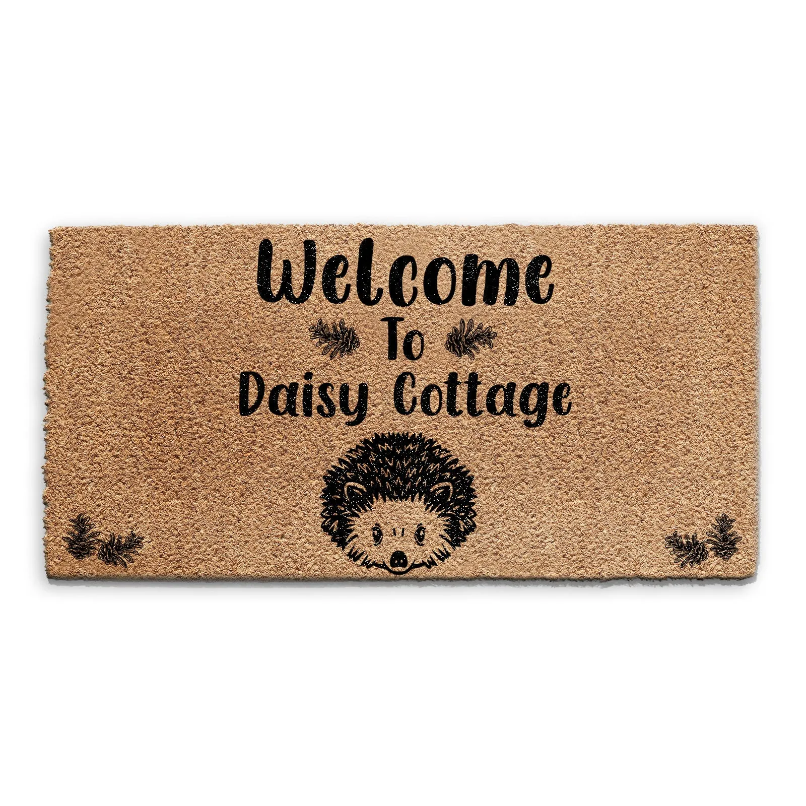 Personalised Doormat - Hedgehog Welcome Name