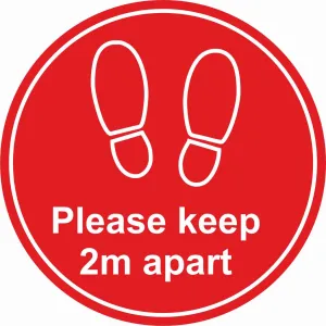 Please keep 2m apart Floor Sign