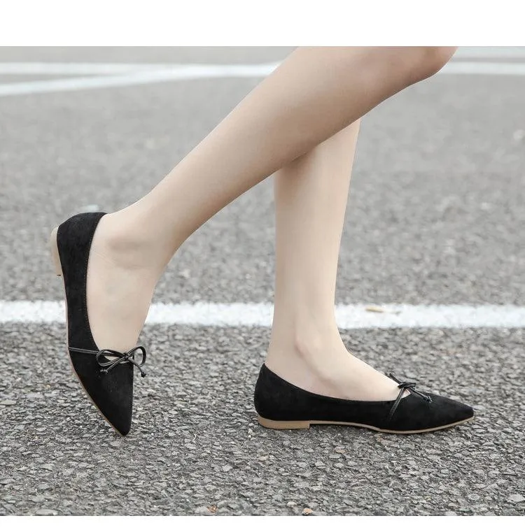 Pointed Toe Evening Shoes Flat Fairy Single Shoes Scoop Shoes Women's Shoes