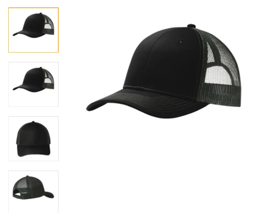 Port Authority  Blak Gtey Snapback Trucker Cap