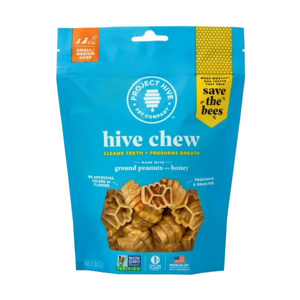 Project Hive Honey & Peanut Butter Small/Medium Dental Dog Chews