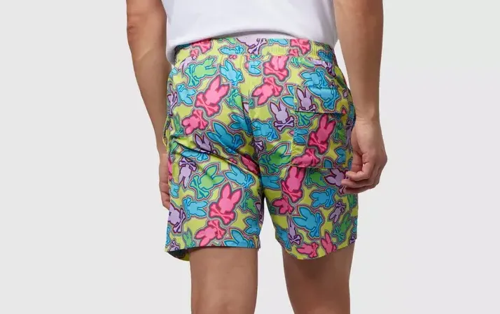 Psycho Bunny Maybrook Bunny Swim Trunk Safety Yellow B6W119B2SW-783