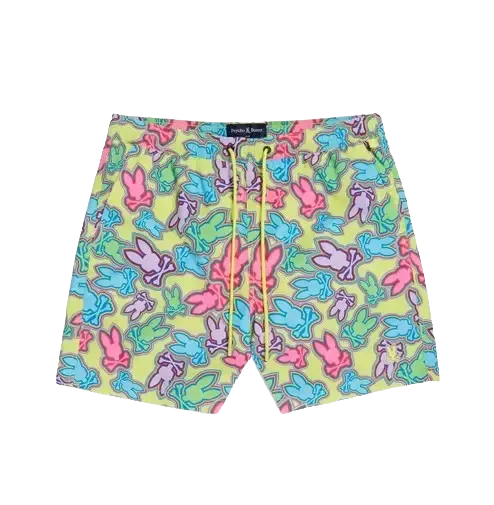 Psycho Bunny Maybrook Bunny Swim Trunk Safety Yellow B6W119B2SW-783