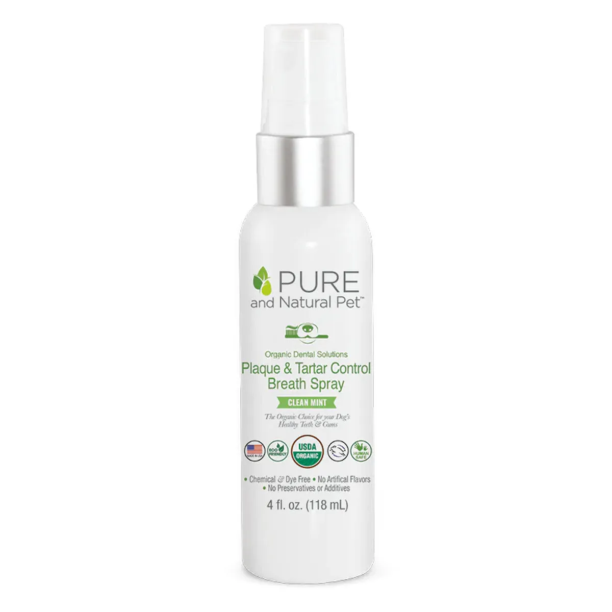 Pure and Natural Pet Organic Dental Solutions Plaque & Tartar Control Spray