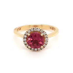 "Riuniti On Ice!" Ring - Rubellite and Diamond 14K Yellow Gold