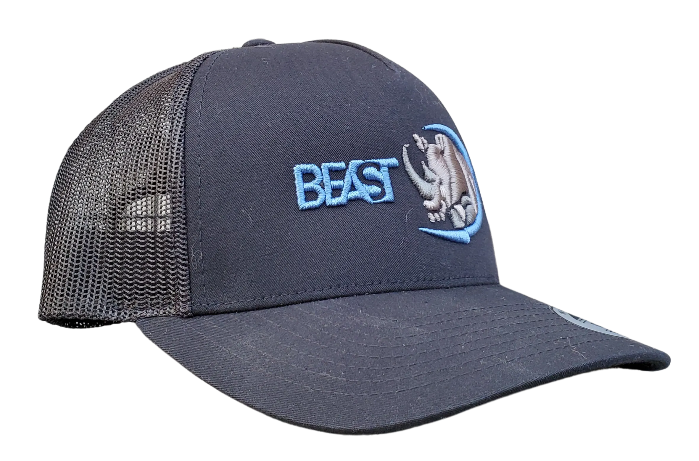 Rhino Beast Black Trucker Mesh Snapback Cap