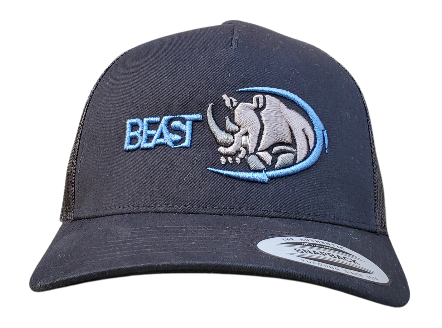 Rhino Beast Black Trucker Mesh Snapback Cap
