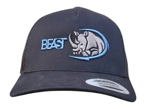 Rhino Beast Black Trucker Mesh Snapback Cap