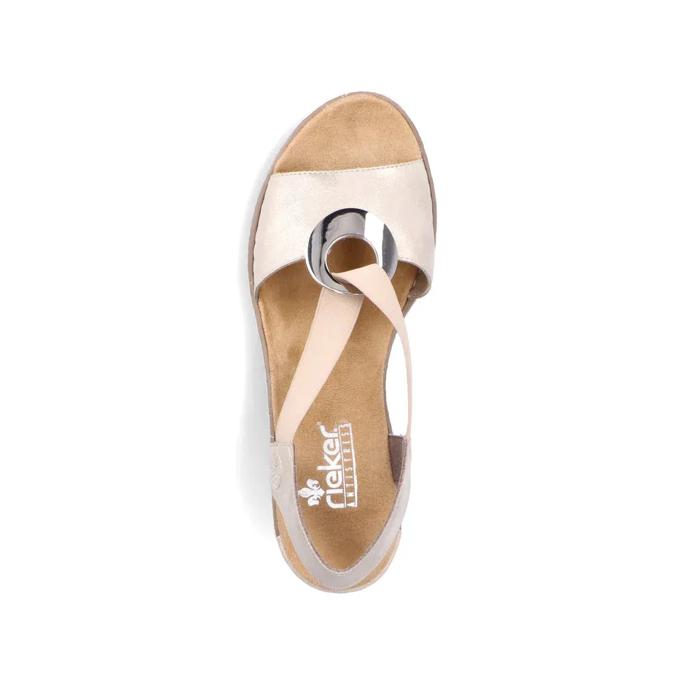 Rieker Women's Fanni Wedge Slingback Sandals - Muschel
