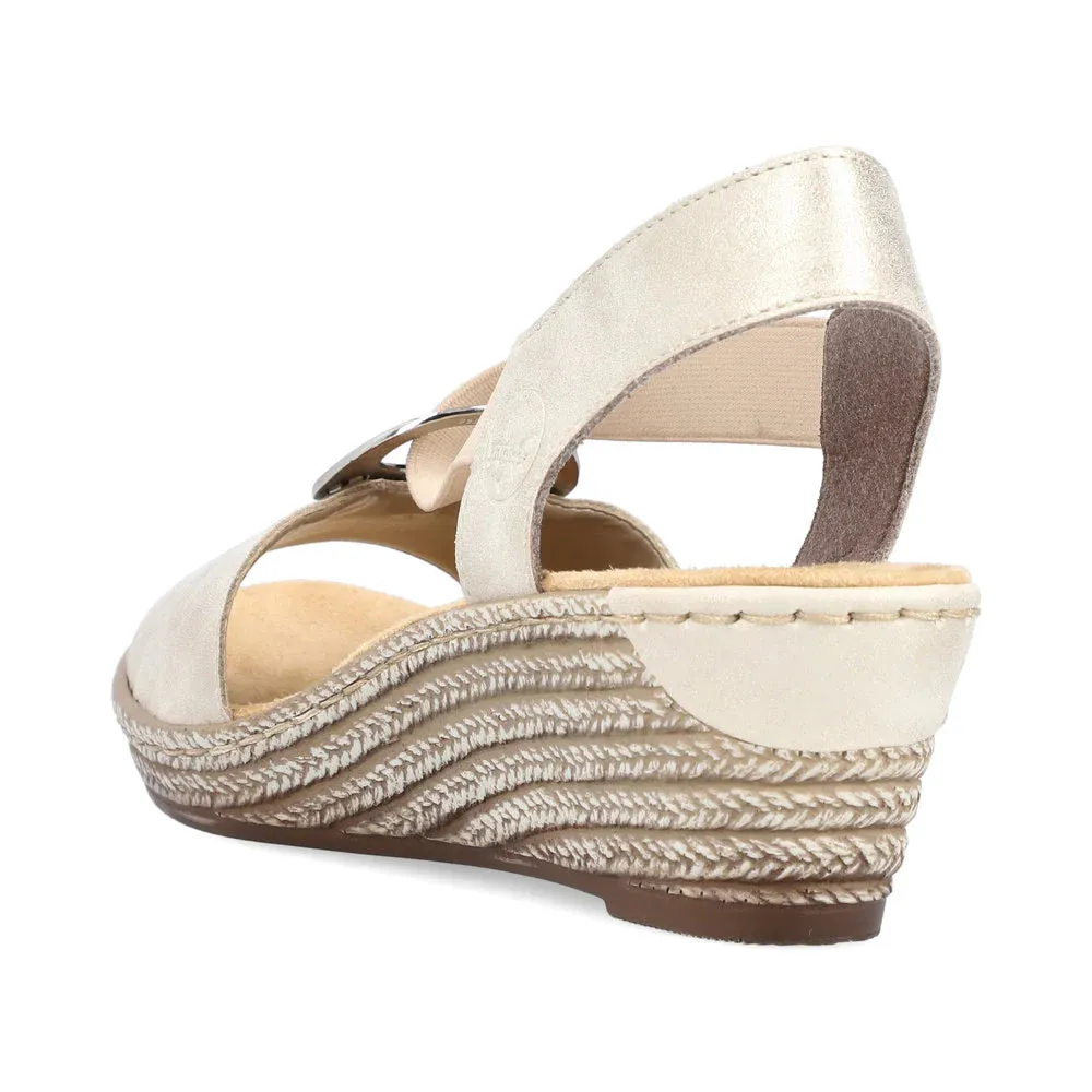 Rieker Women's Fanni Wedge Slingback Sandals - Muschel
