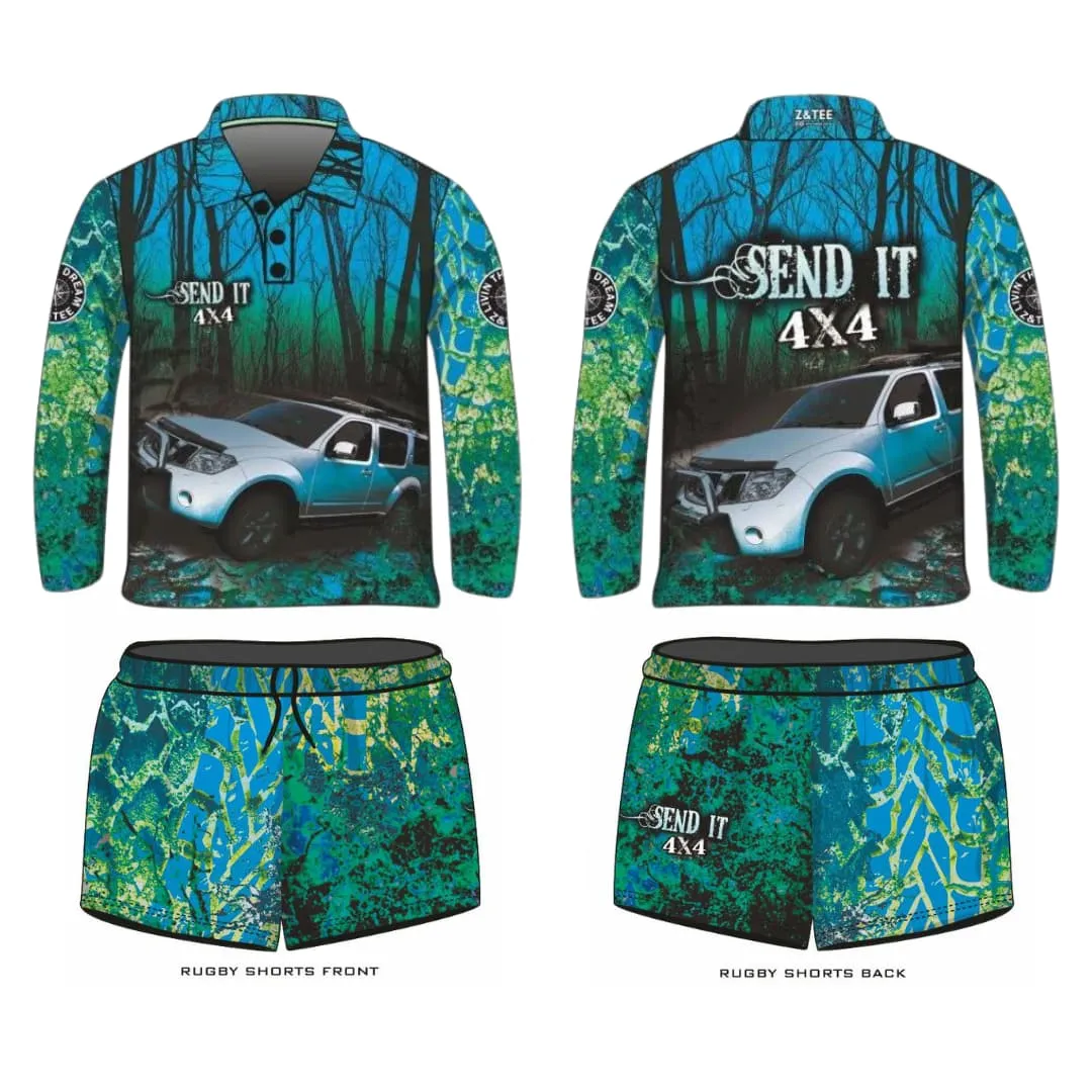 Rugby Shorts | 4x4 Send It Bush Aqua ★Pre-Order★