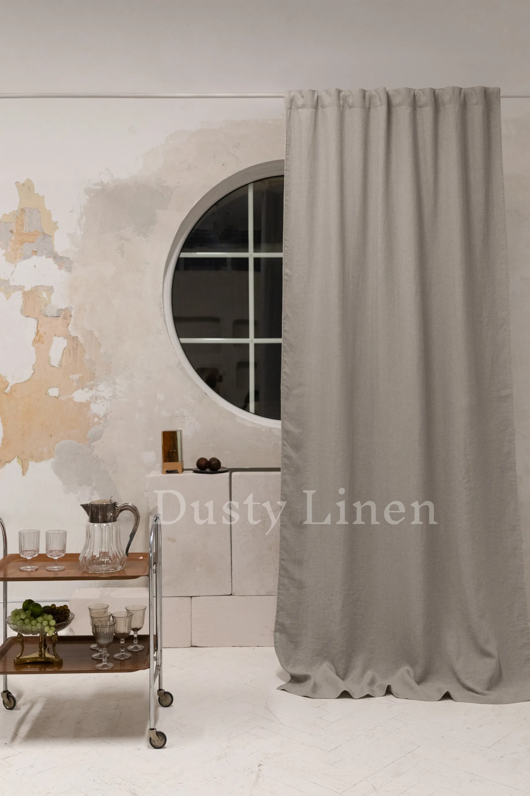 Set of 2 blackout linen curtains in Natural