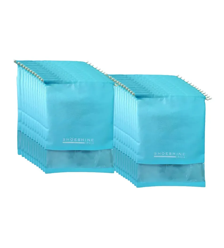 SHOESHINE Shoe Bags (Pack of 24) Travel Shoe Pouch - Navy