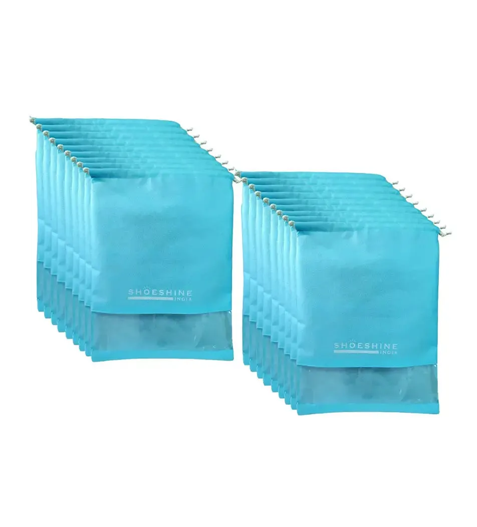 SHOESHINE Shoe Bags (Pack of 24) Travel Shoe Pouch - Navy