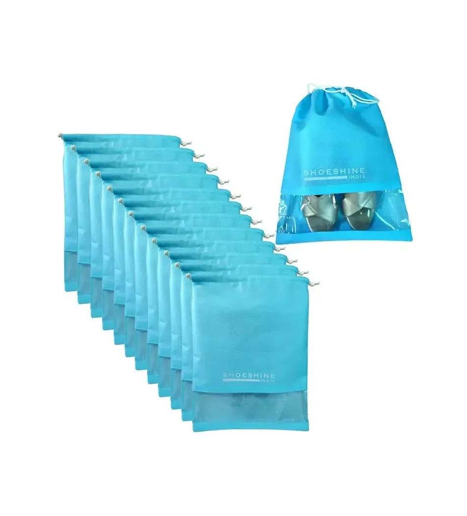 SHOESHINE Shoe Bags (Pack of 24) Travel Shoe Pouch - Navy