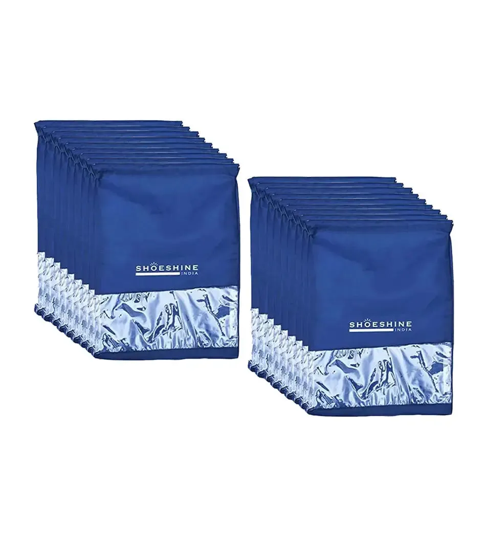 SHOESHINE Shoe Bags (Pack of 24) Travel Shoe Pouch - Navy