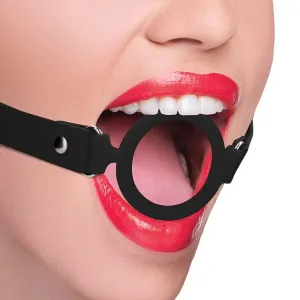 Shots Toys Ouch! Silicone Rigid Ring Gag in Black