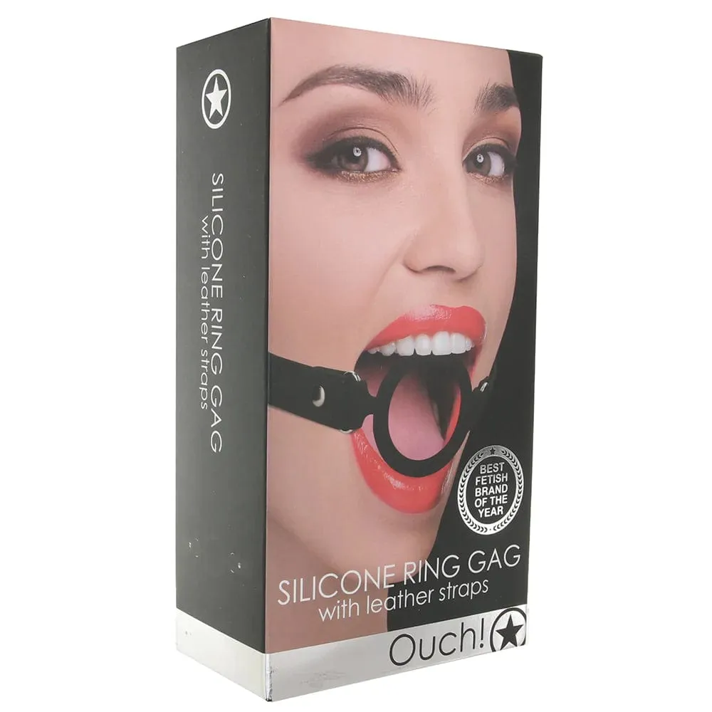 Shots Toys Ouch! Silicone Rigid Ring Gag in Black