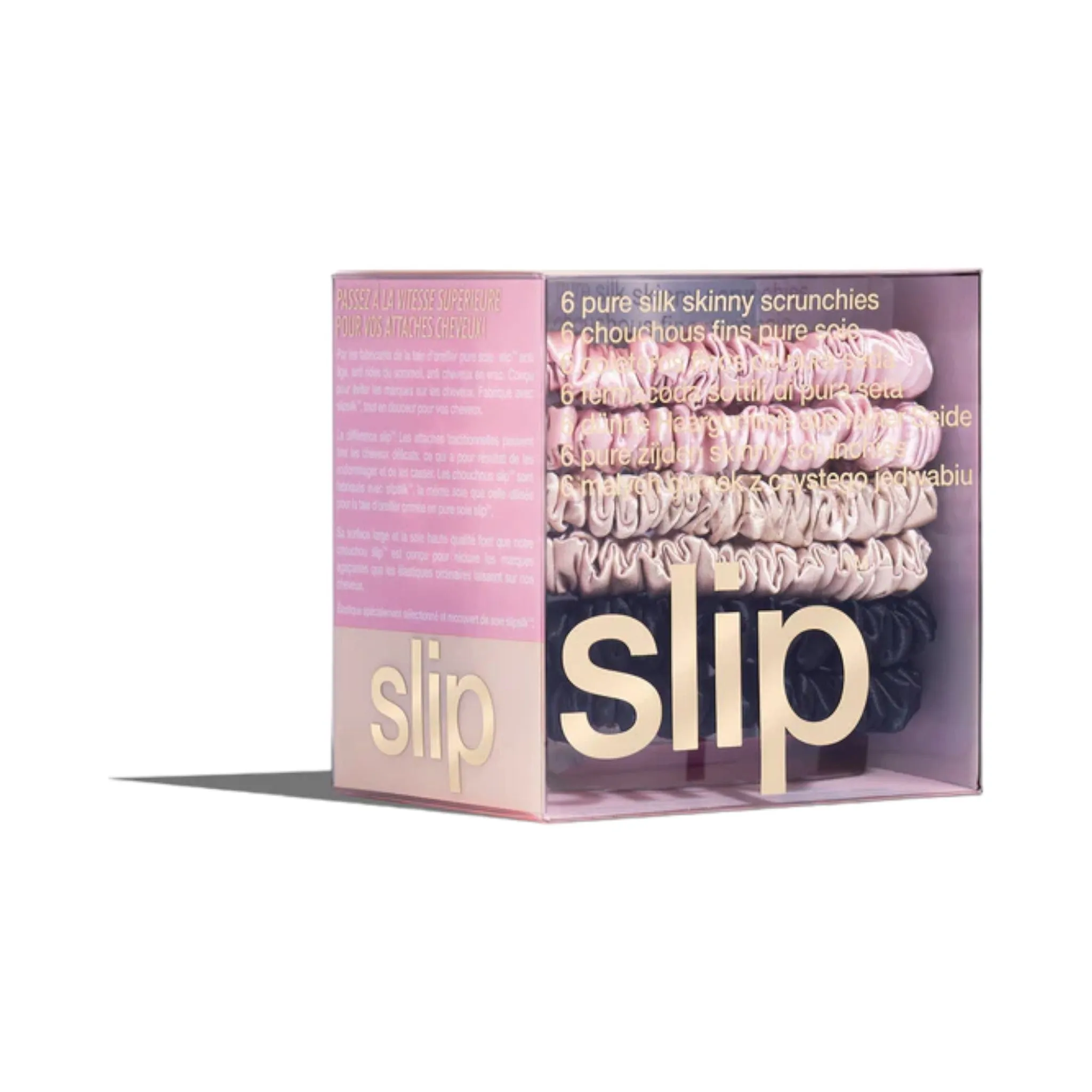 Silk Scrunchies Skinny Mixed Set Of 6