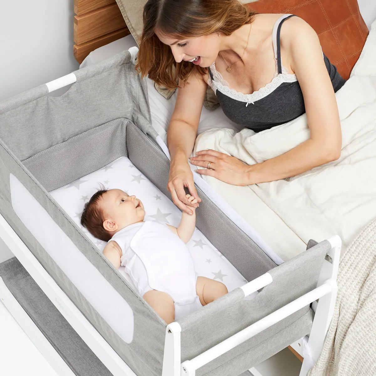 SnuzPod 4 Bedside Crib - Dusk Grey