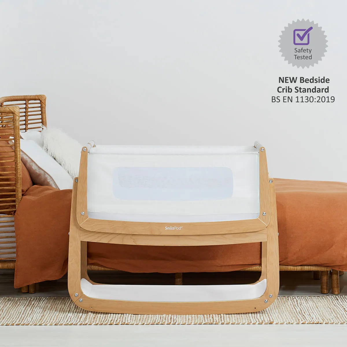 SnuzPod 4 Bedside Crib - Natural