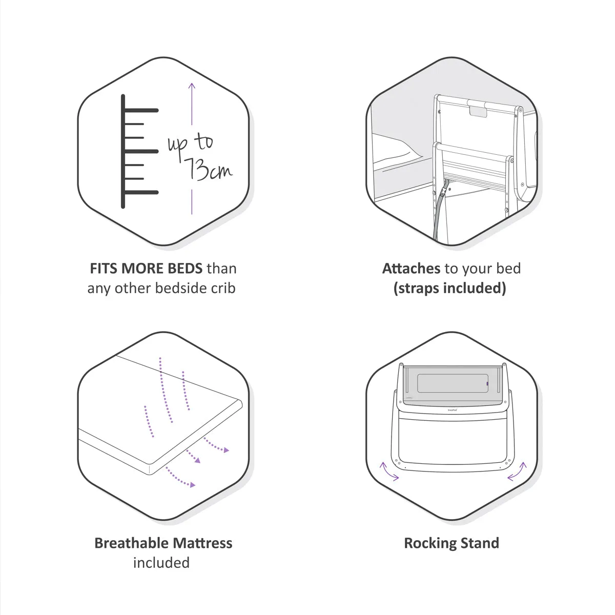 SnuzPod 4 Bedside Crib - Natural