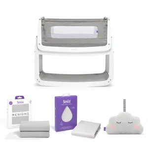 SnuzPod 4 Bedside Crib Starter Bundle - Dusk Grey