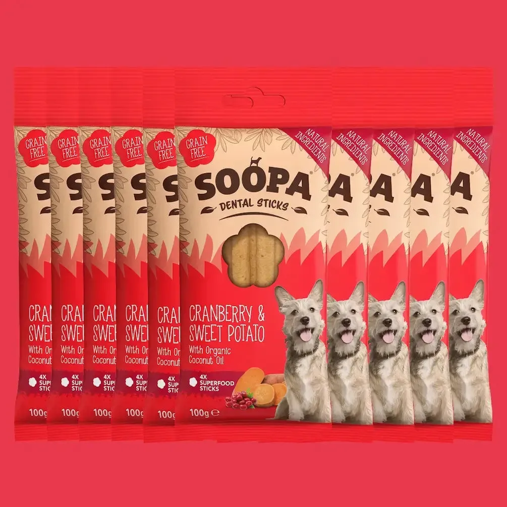 Soopa Cranberry & Sweet Potato Dog Dental Sticks