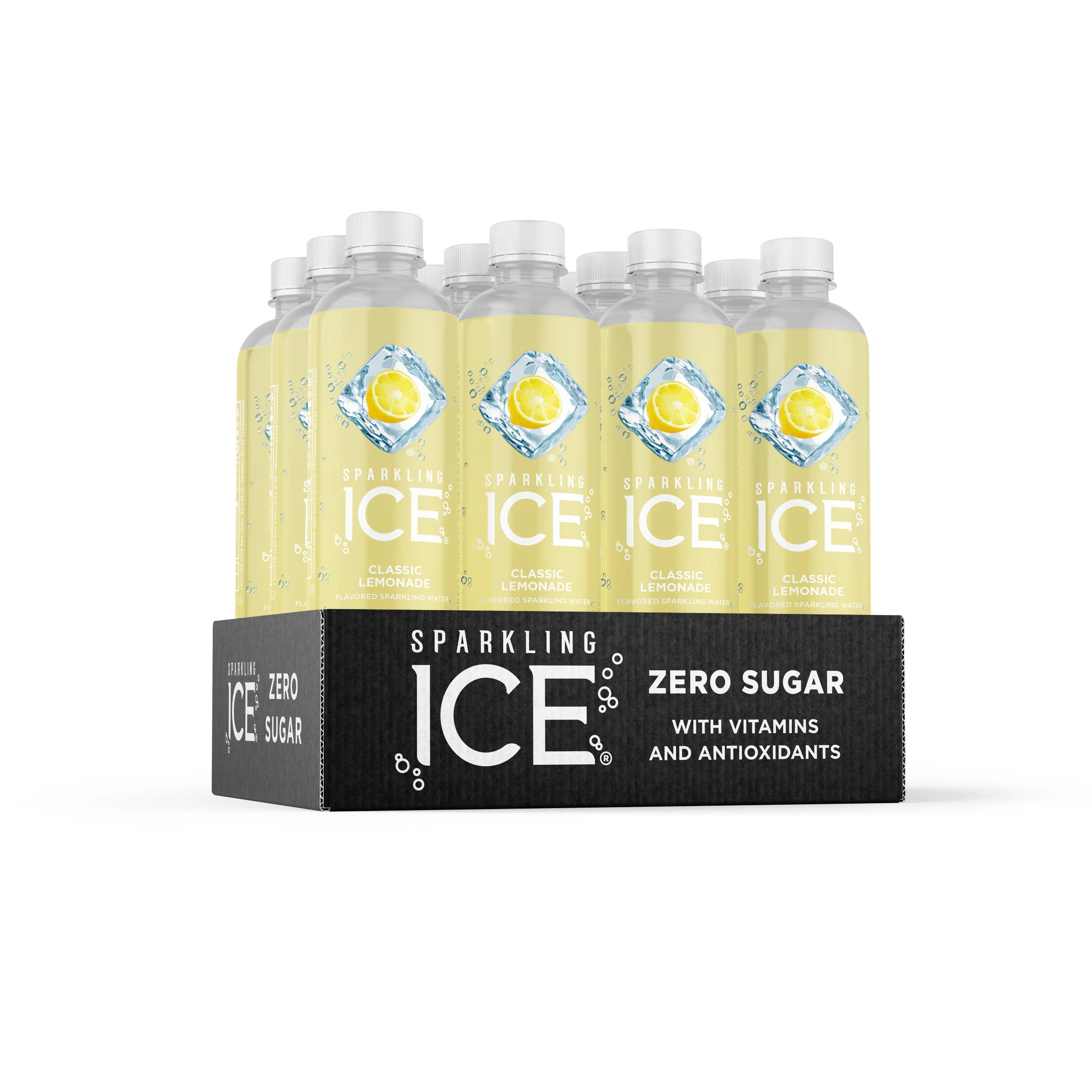 Sparkling Ice, Classic Lemonade Sparkling Water, 0 Sugar, 17 Fl Oz (Pack of 12).