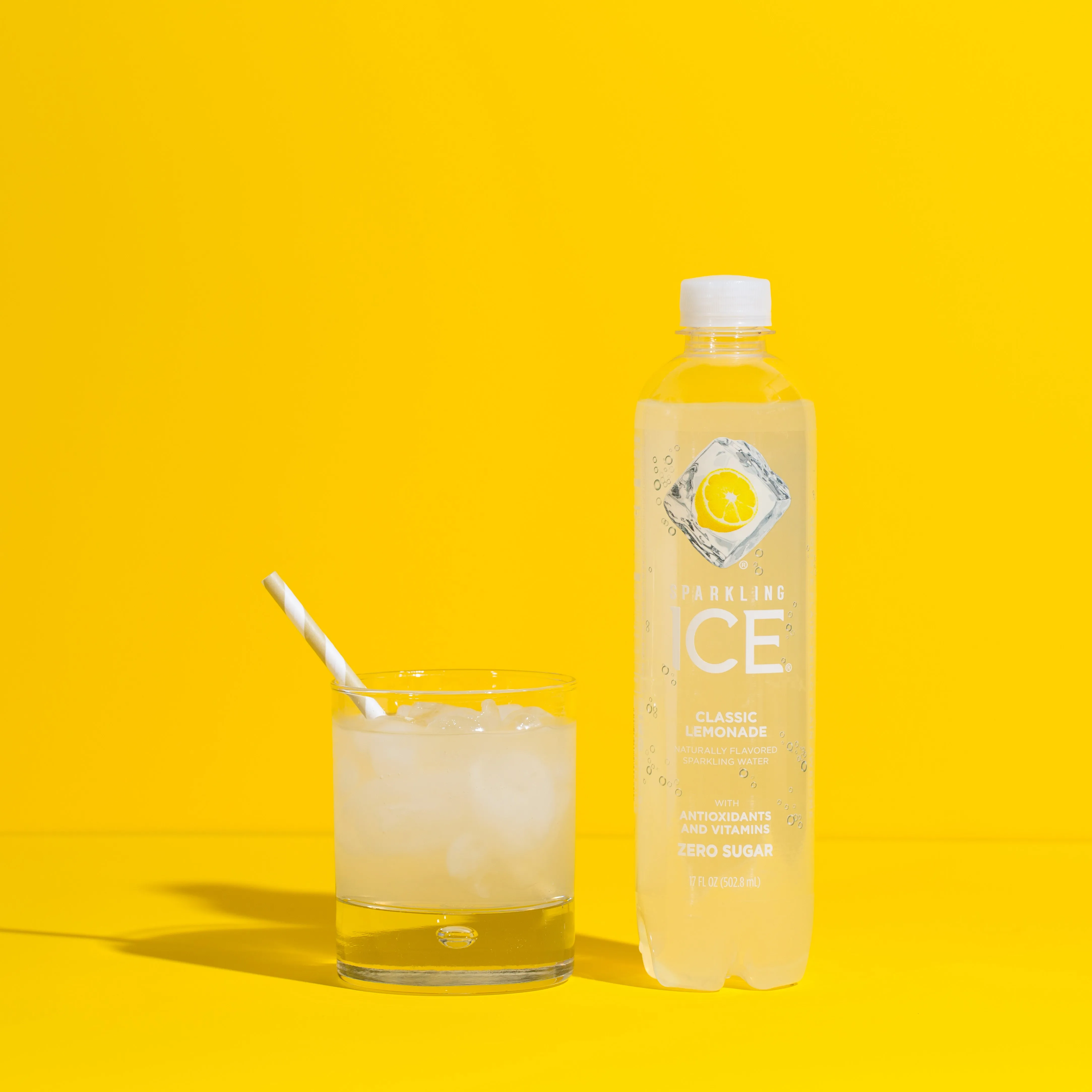 Sparkling Ice, Classic Lemonade Sparkling Water, 0 Sugar, 17 Fl Oz (Pack of 12).