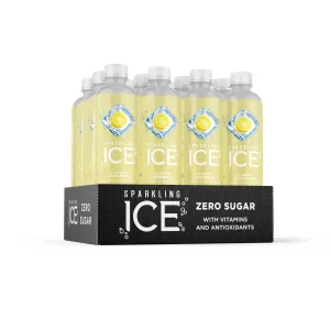 Sparkling Ice, Classic Lemonade Sparkling Water, 0 Sugar, 17 Fl Oz (Pack of 12).