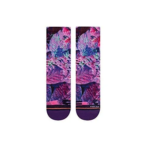 Stance Women's Palm Crew Socks,Medium,Purple