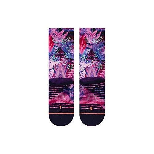 Stance Women's Palm Crew Socks,Medium,Purple