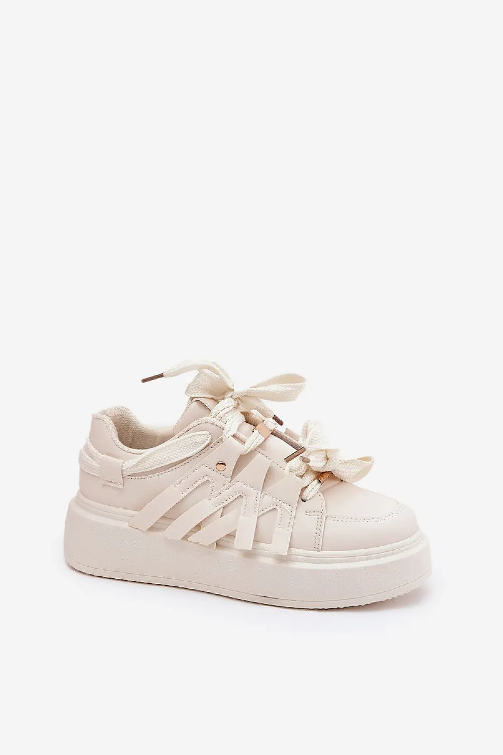 Step in Style Women's Cream Sports Shoes Sneakers